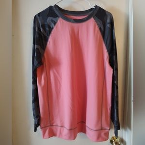 Tunic length baseball t-shirt long sleeve. Size large.